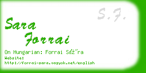 sara forrai business card